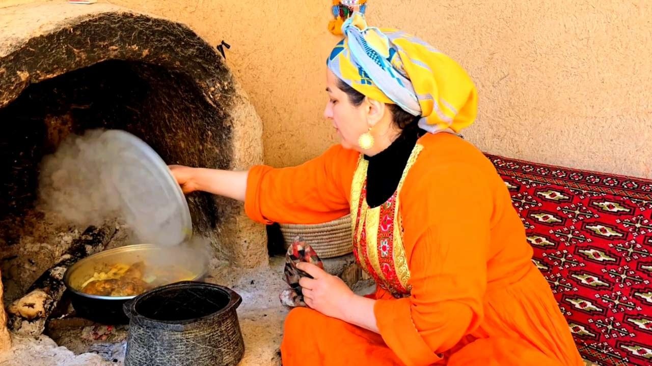 Village Life in Iran • Off‑Grid Cooking in a Rustic Mud‑House Kitchen by a Natural Spring