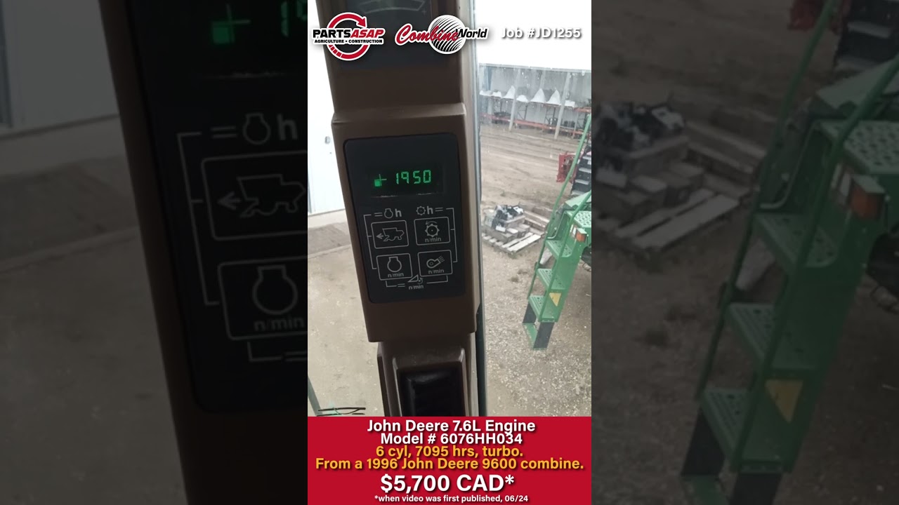 SOLD - John Deere 7.6L Engine for Sale (JD 9600 Combine) MODEL 6076HH034, Parts ASAP | Combine World