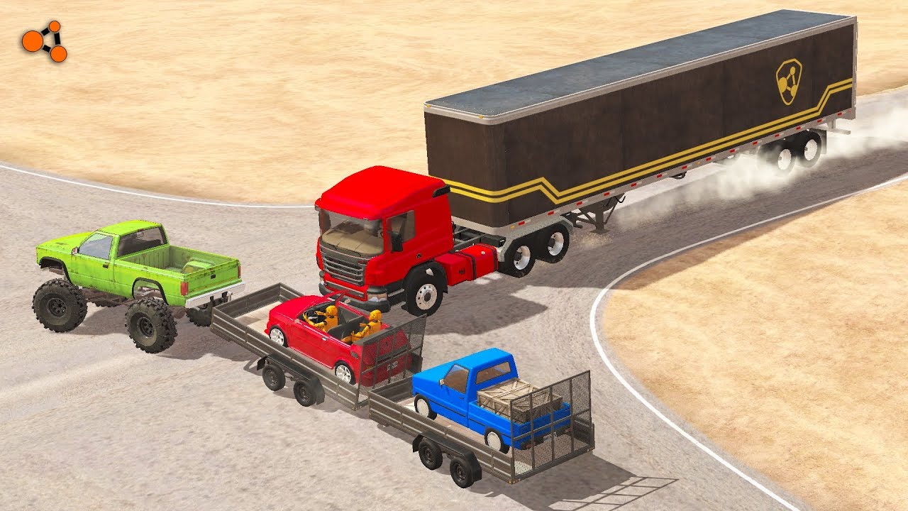 Beamng drive - Cars Trailers Сrashes