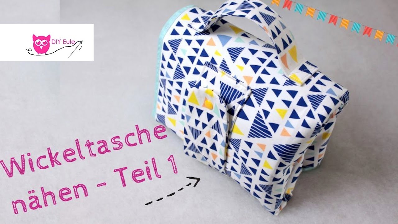 Kombinierte Wickeltasche / Windeltasche mit Unterlage selber nähen Teil 1 – DIY Eule