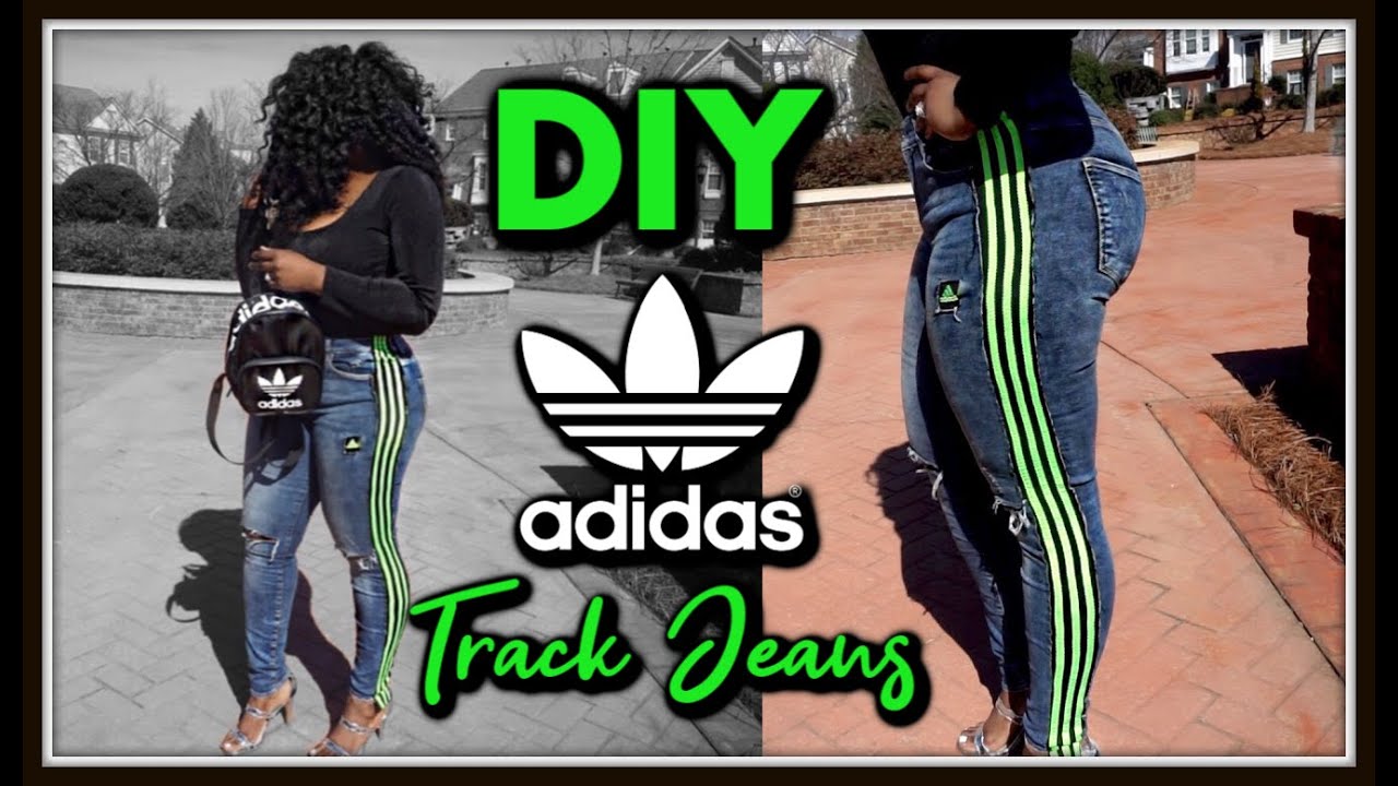 DIY Adidas Track Jeans | Thrift Flip | Curvy Girl Approved Denim Upcycle