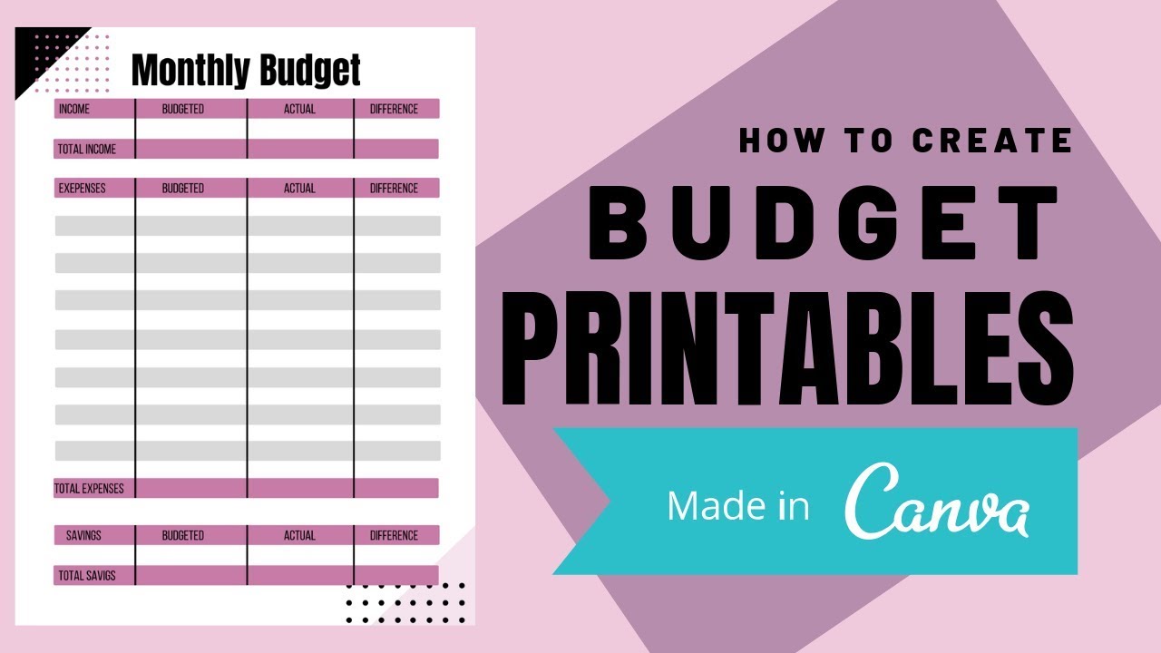 how to create a printable budget using canva