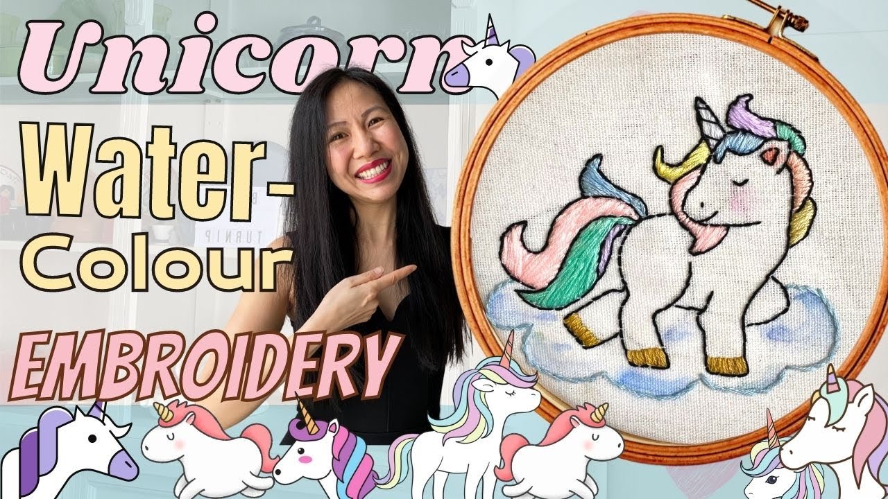 Unicorn Embroidery | Hand embroidery Unicorn Design | How to sew a unicorn using an embroidery hoop