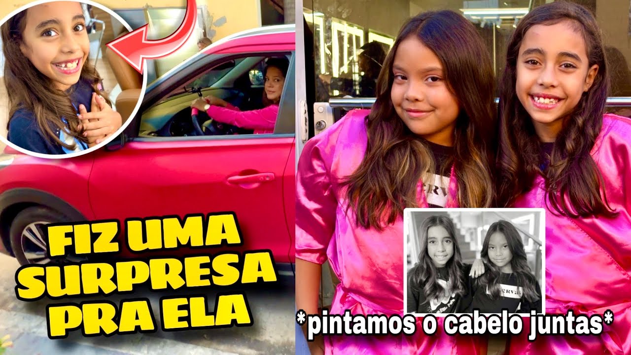 LEVEI MINHA PRIMA PRA PINTAR O CABELO DE CARRO ROSA * ela não sabia de nada ! * | pintei de roxo 😱