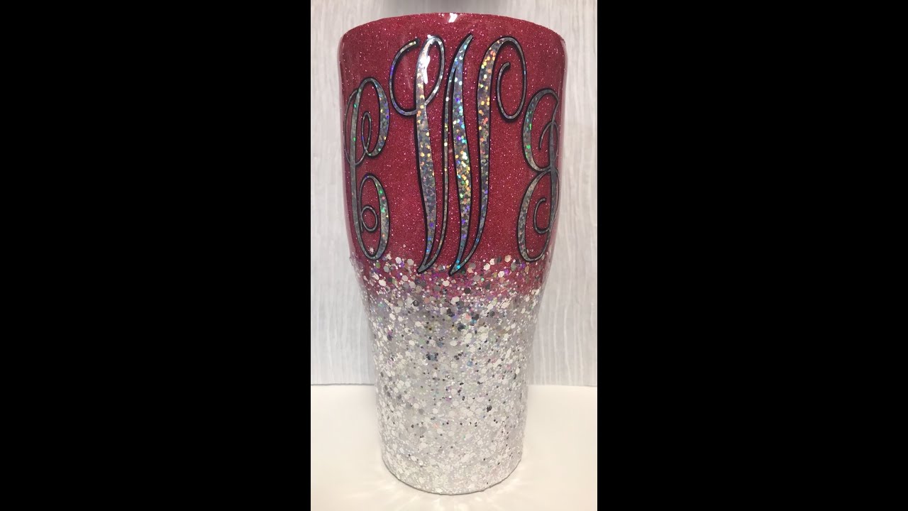 How to Ombre a Tumbler using the Tack It Method with Double Vinyl Monogram