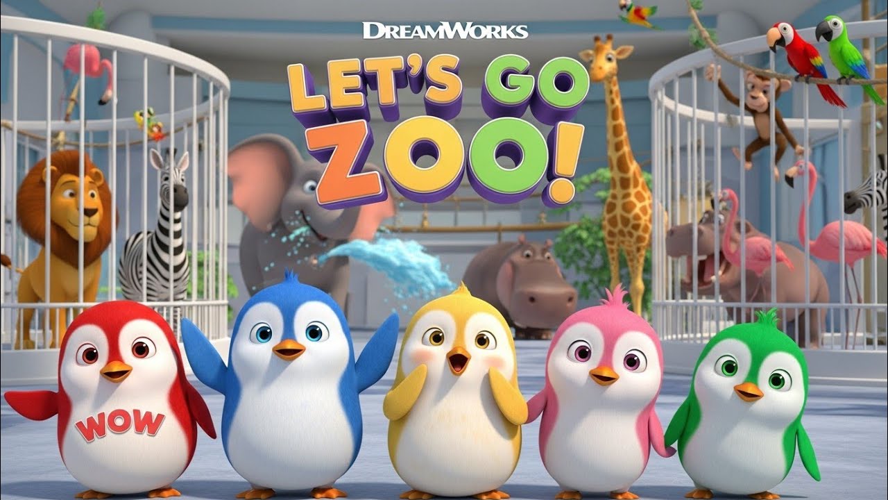 Five Little Penguins Go to the Zoo 🐧🦁 | Fun Animals Song for Kids