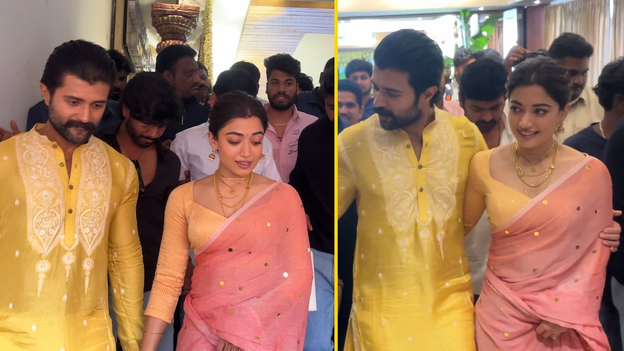 Vijay Deverakonda & Rashmika Mandanna Exclusive Visuals @ Media Meet | #virosh