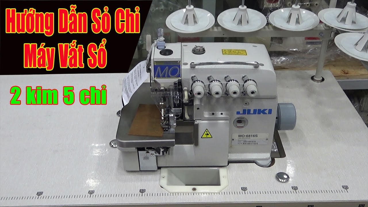 Hướng Dẫn Xỏ Chỉ Máy Vắt Sổ 2 Kim 5 Chỉ || # nganhmaymac
