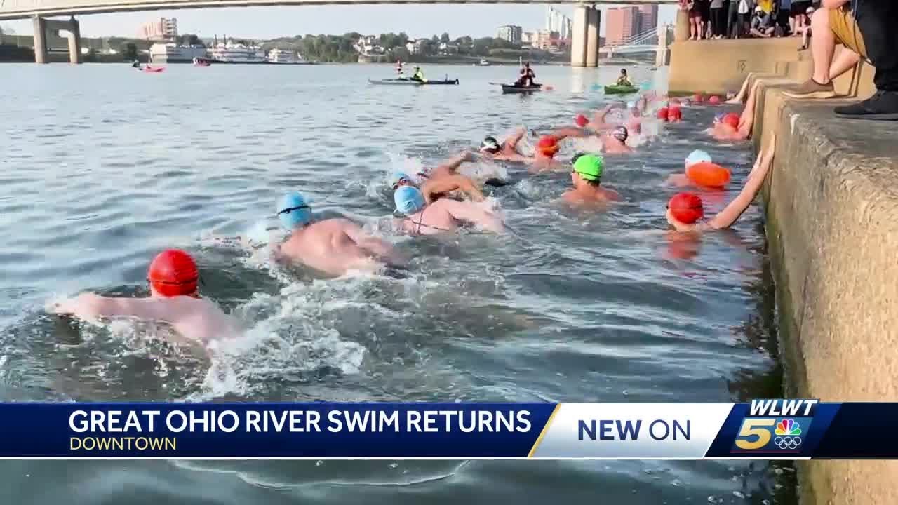 Hundreds of participants attend Great Ohio River swim in honor of Bill Keating Jr.