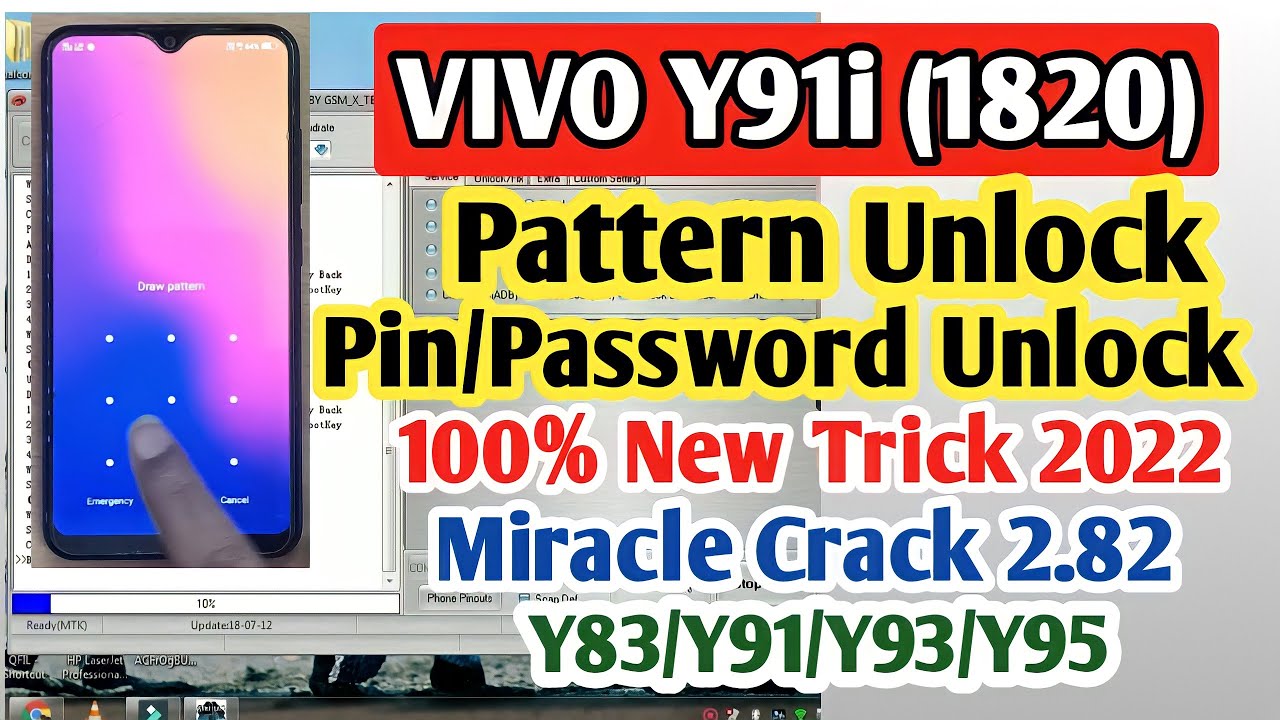 VIVO Y91i (1820) Pattern/Pin Unlock by Miracle Crack 2.82 | Vivo 1820 (Y91i) Pattern Removed 2022 |