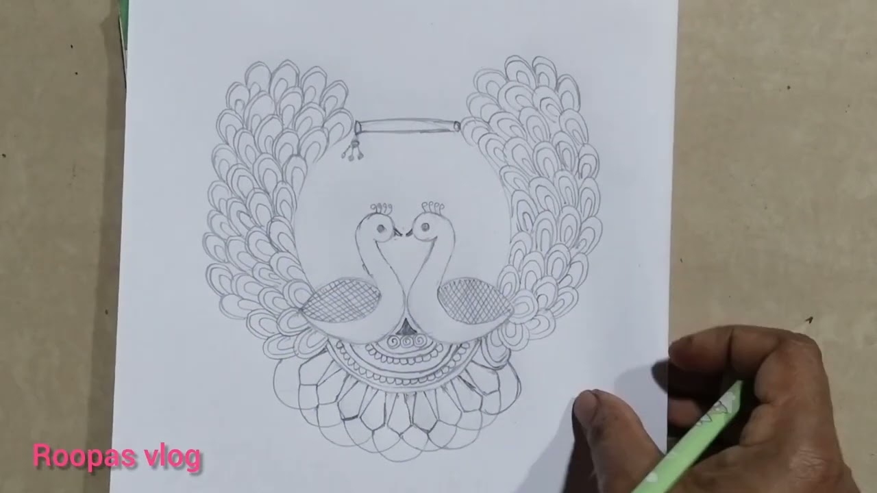 🙏Unique peacock rangoli designs #long #rangoli #traditional #viral #trending 