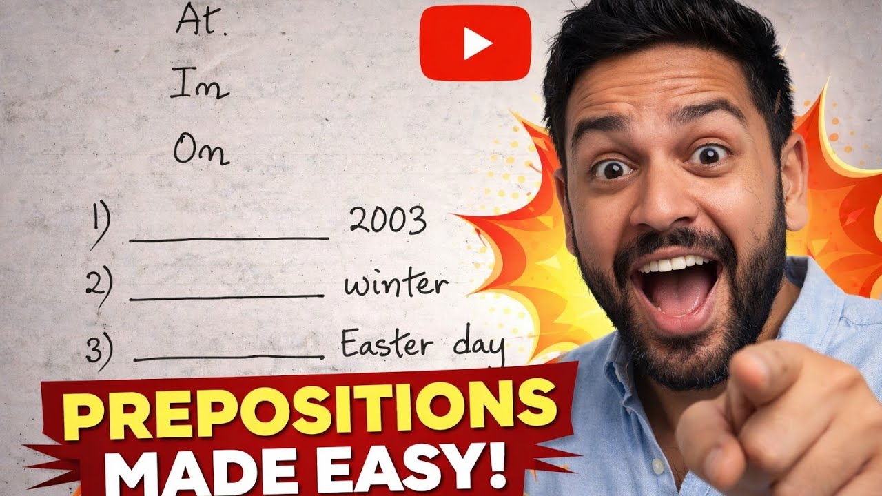 At, In, On Prepositions Explained | Easy English Grammar with Examples