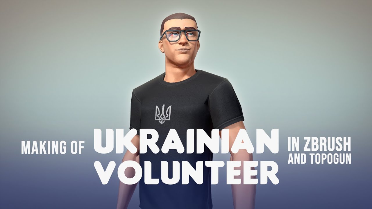 Ukrainian volunteer⚡⚡ 3D character creation process in Zbrush and Topogun