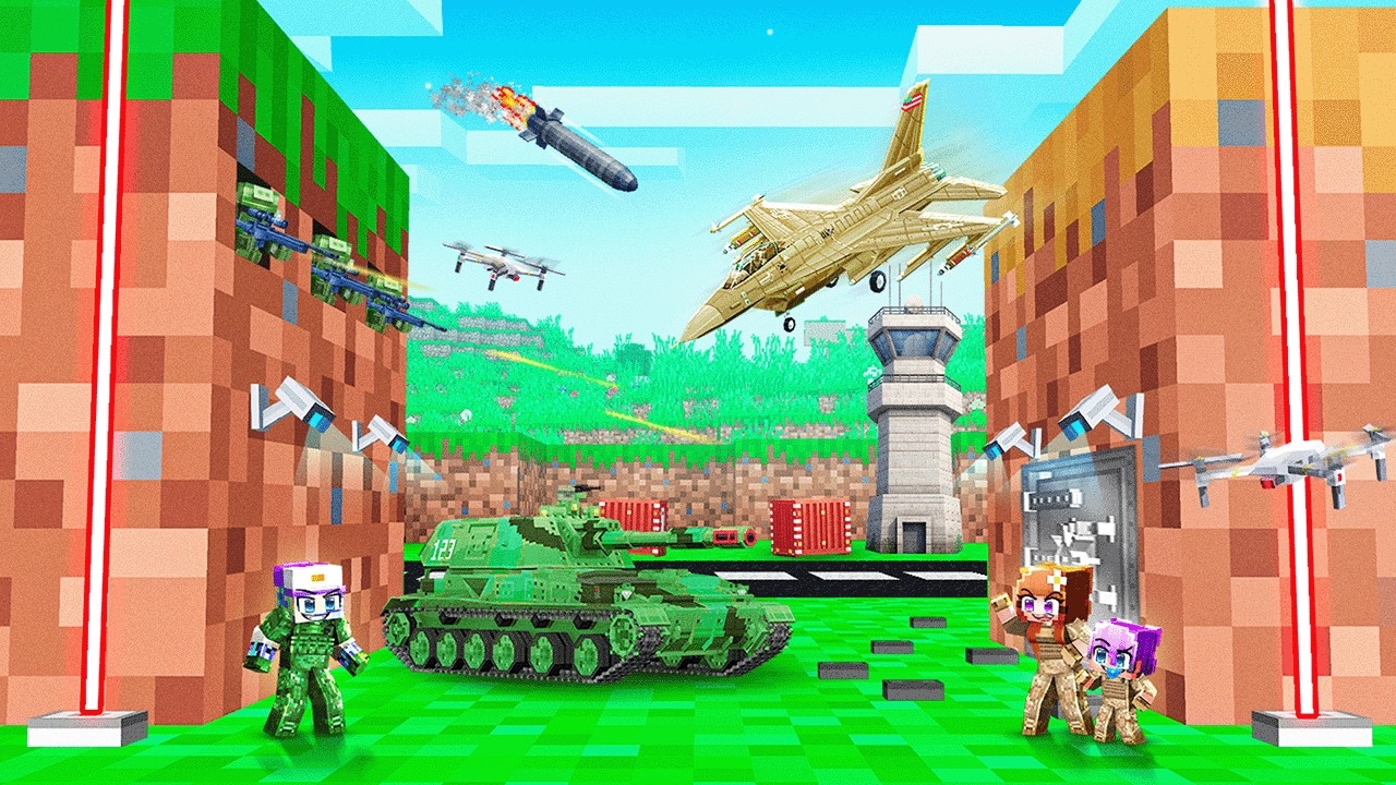 Дэш выжил 100 дней внутри военного блока в Minecraft...