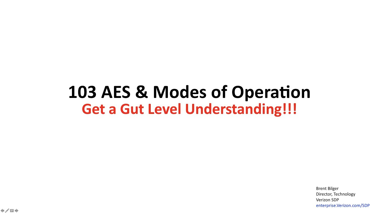 103 AES and Modes of Operation: Get a Gut Level Understanding