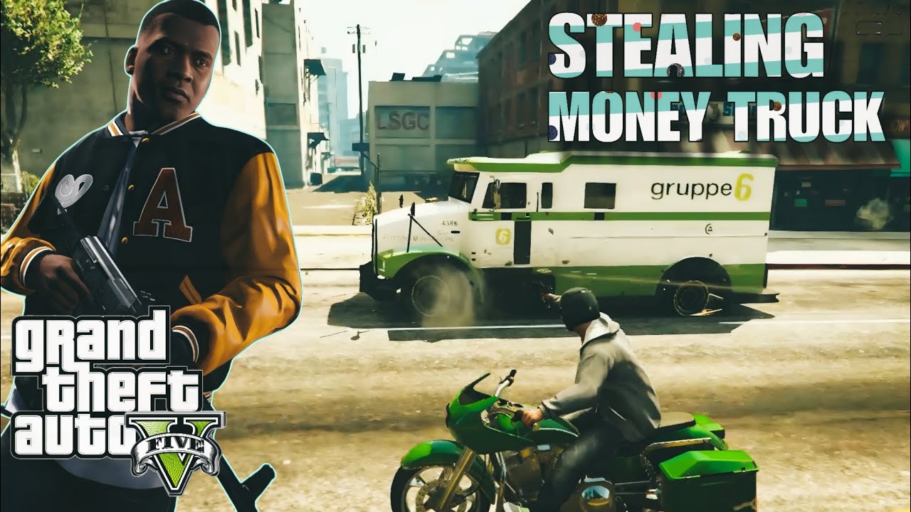Franklin stealing money truck 🤑 | gta | gtav | gta5 | gta5online | cheapthrillsgamer |