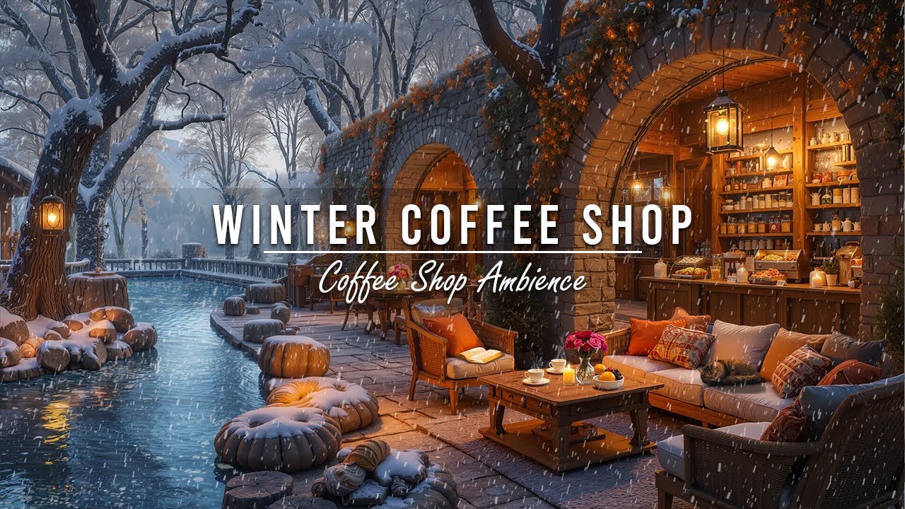Warm Morning Jazz Music at Winter Coffee Shop Ambience for Study ⛄ Smooth Jazz Instrumental Music