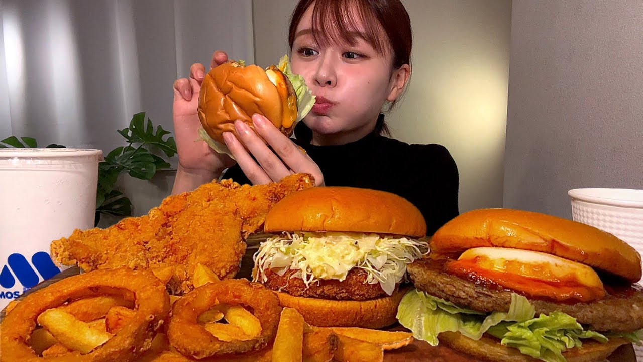 【ASMR】モスバーガー [咀嚼音/EatingSounds/Mukbang/먹방]