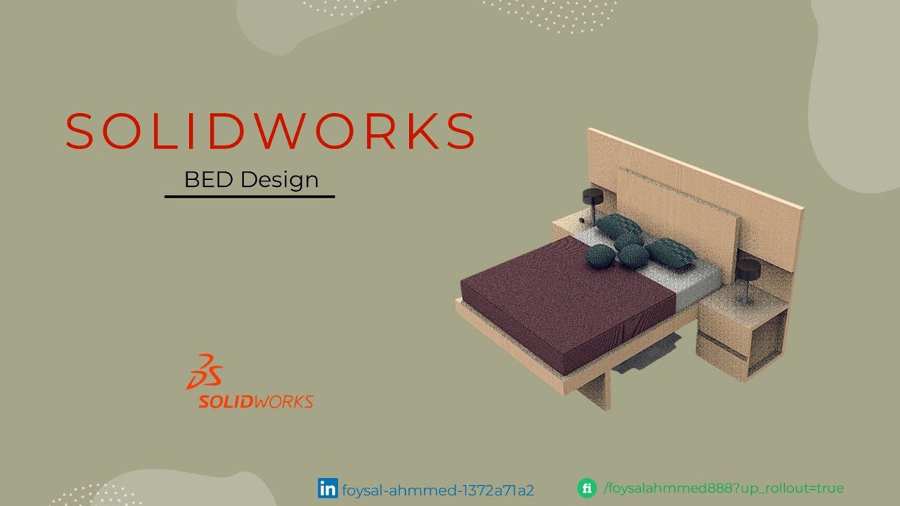 Bed Design in solidworks in 30 minutes