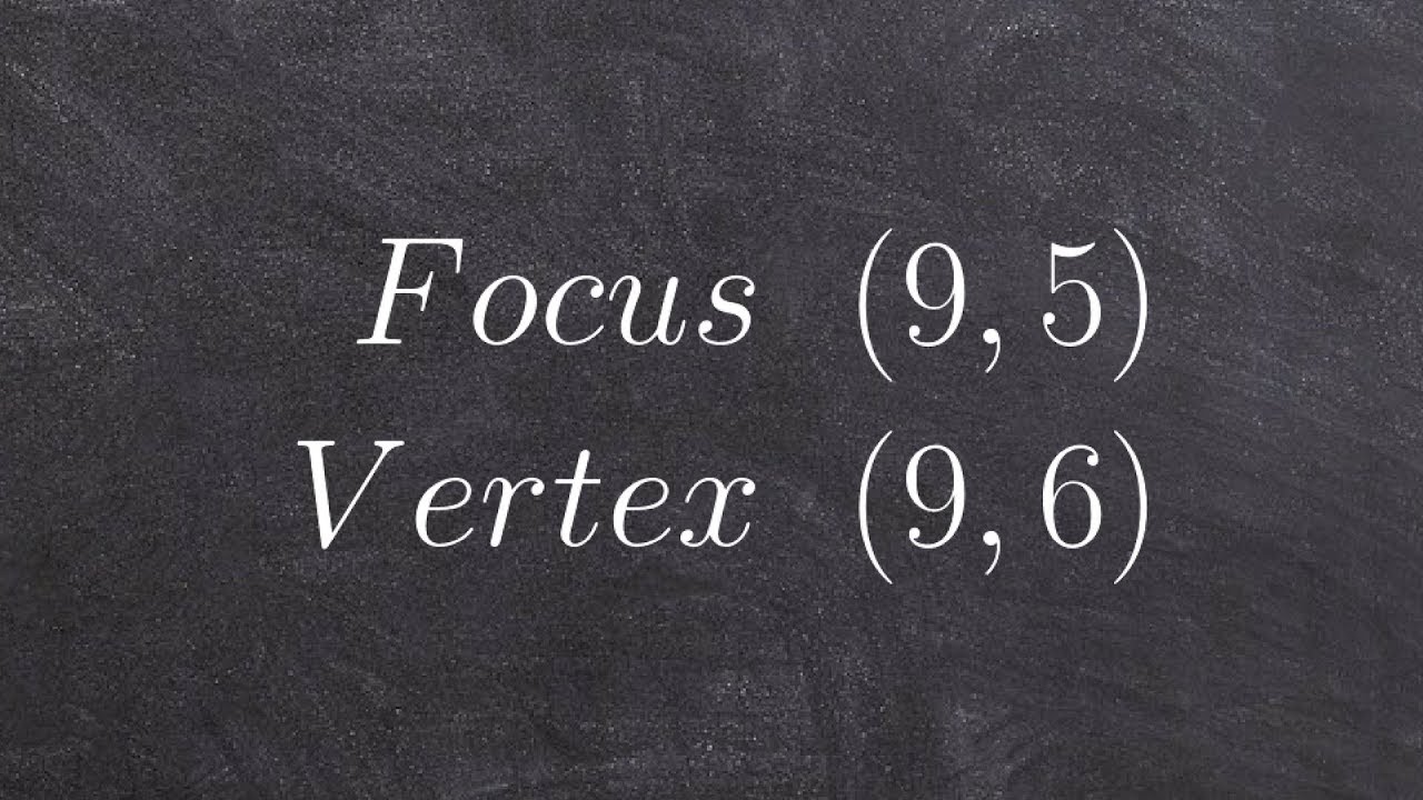 Given the vertex and focus learn to write the equation of the parabola in standard form