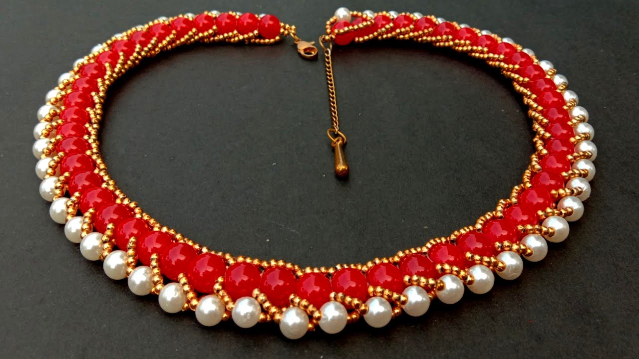 How To Make//Beautiful Bridal Necklace//Pearl Necklace// Useful & Easy