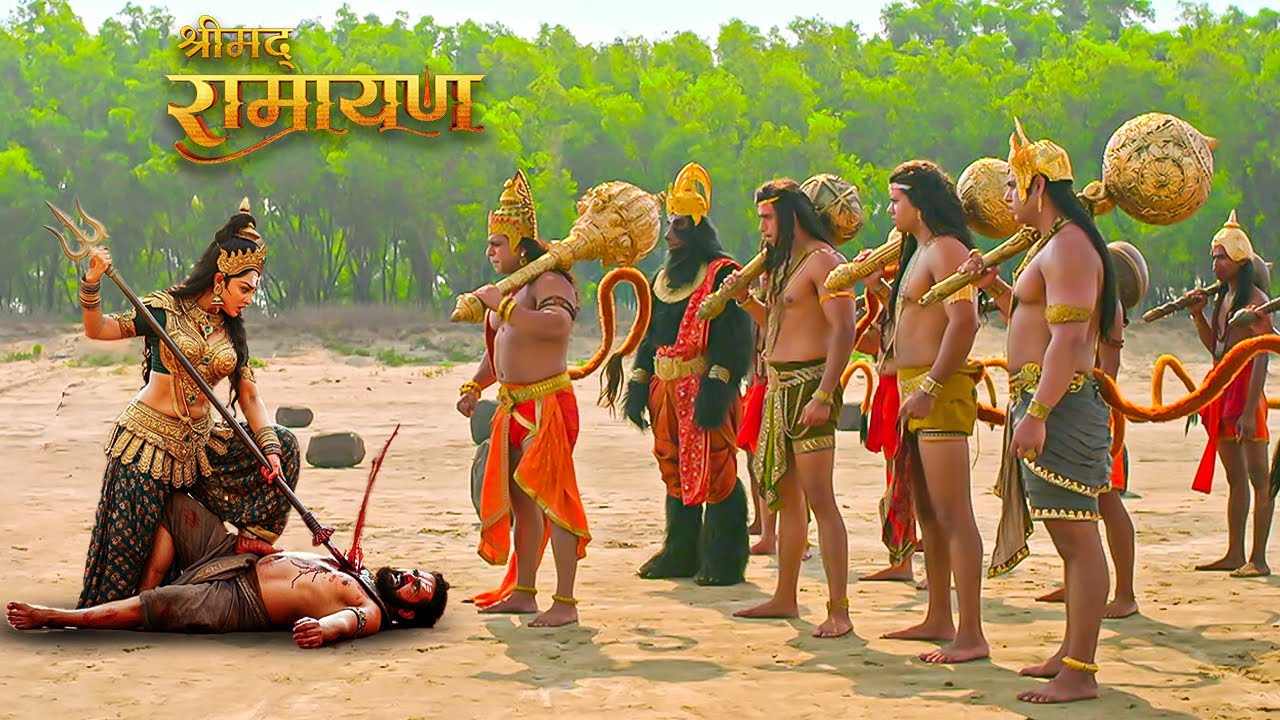 देखिये कैसे असुर का वध करने में माता ने की हनुमान की सहायता || Shrimad Ramayan || #ramayan #bhakti