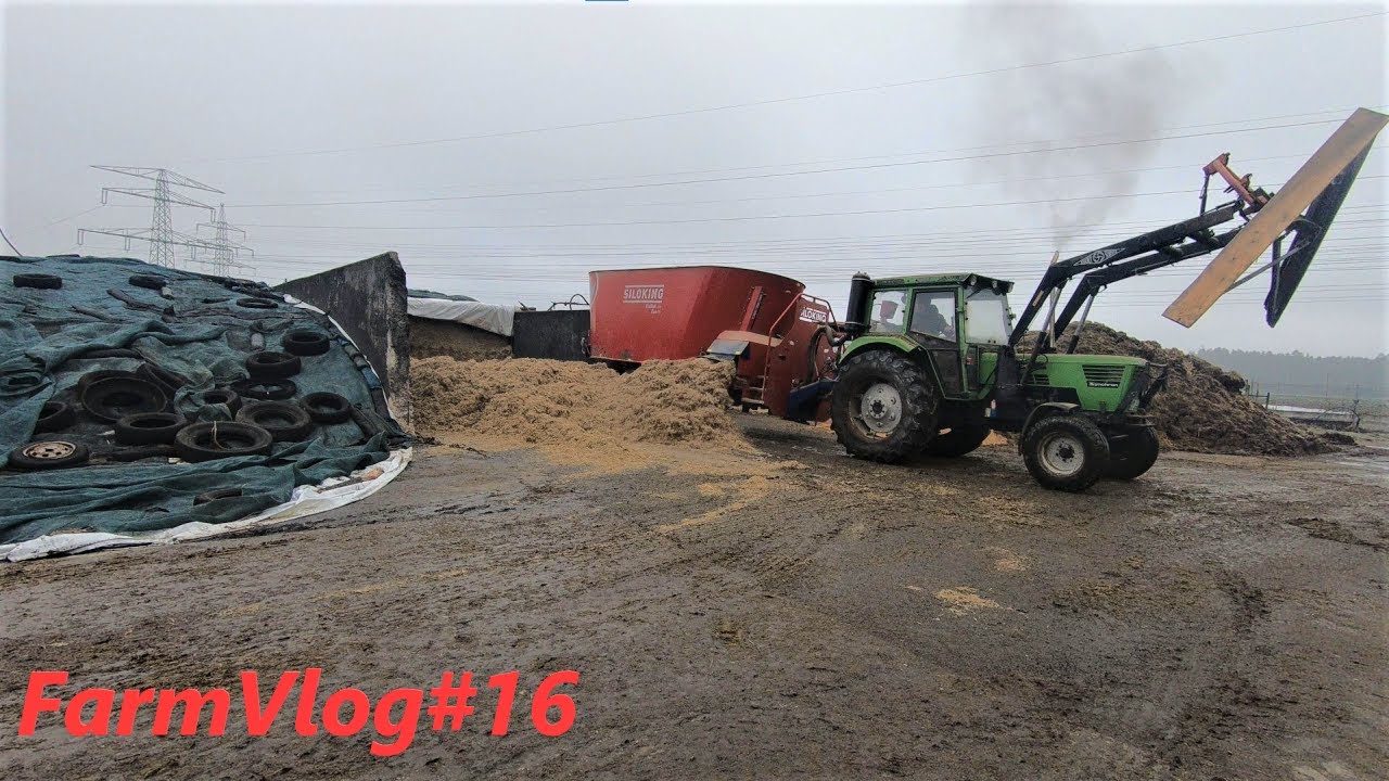 FarmVlog#16 Kalkstroh Matratze mischen mit Deutz 7206