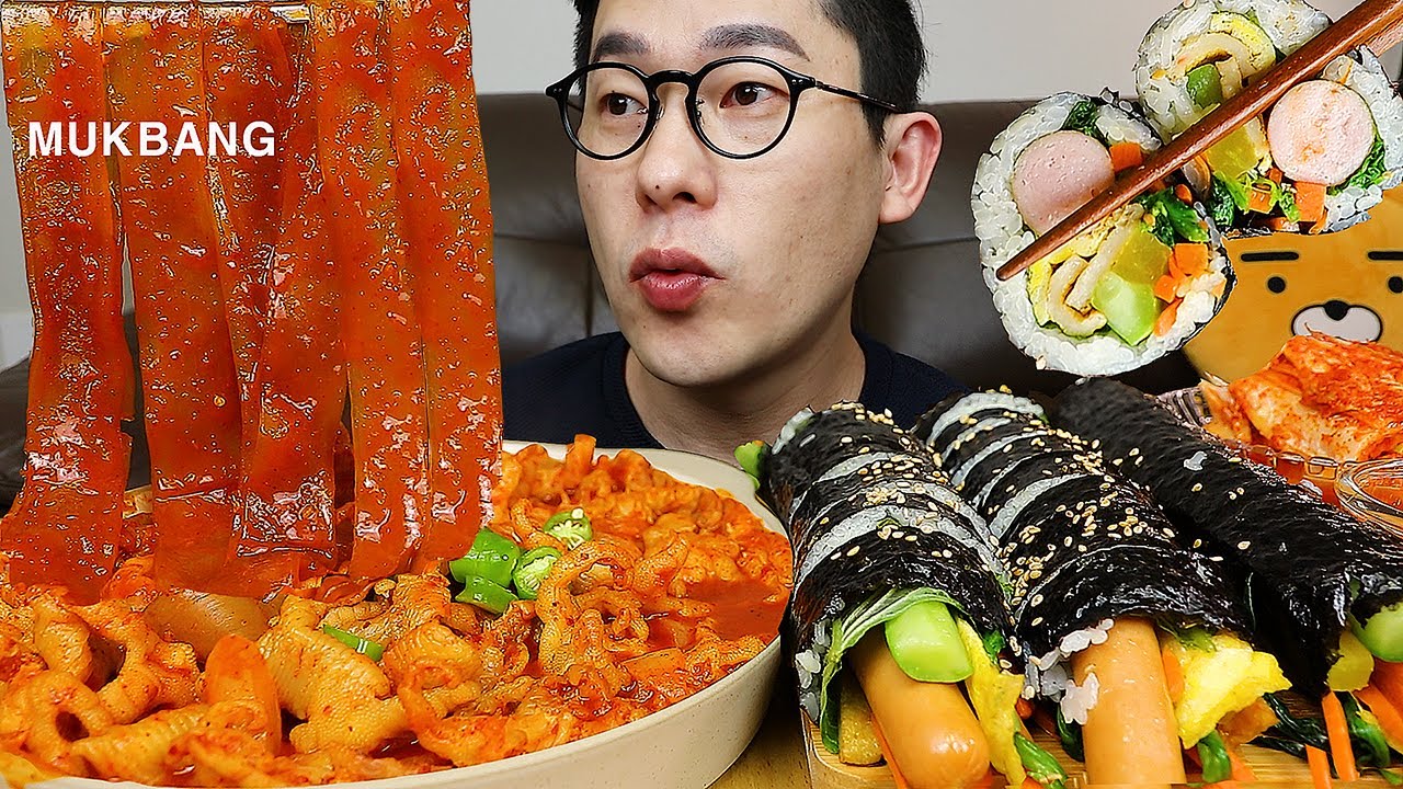 ASMR MUKBANGㅣ🌶🌶Spicy Chicken Feet & Sausage GimbapㅣEATING SHOW