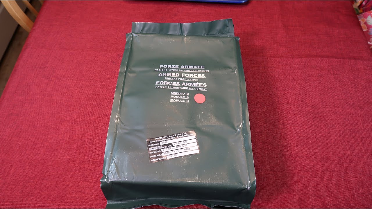 Italian Armed Forces Ration Module B (hard to find, with alcohol shot)