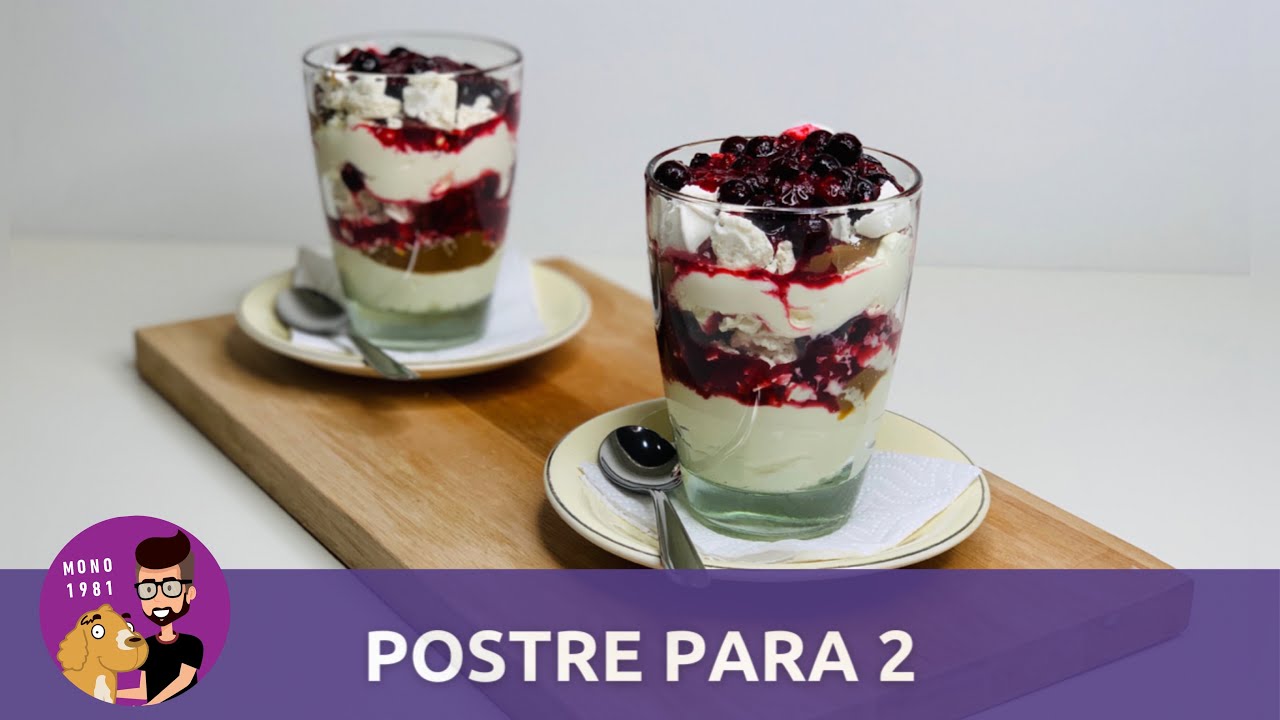 Postre Fácil y Rápido En Vaso con Crema y Frutos Rojos (NO Horno) Postre de San Valentín / MONO 1981