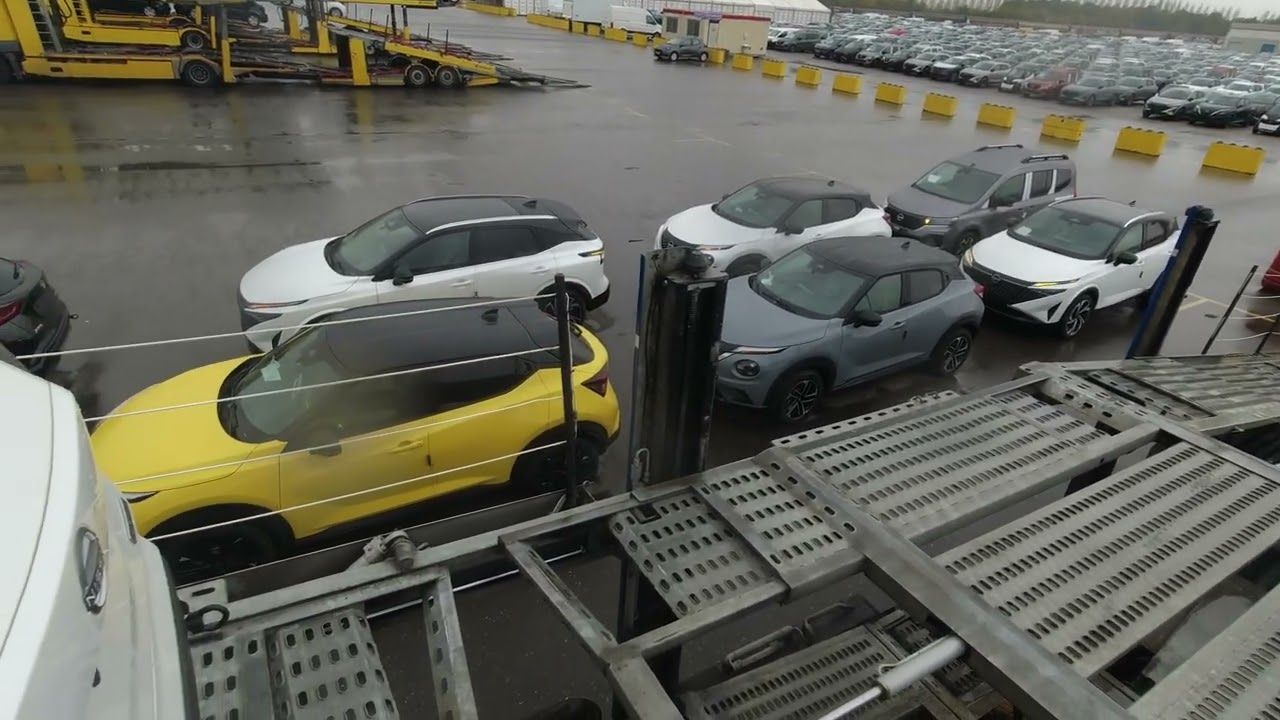 Amsterdam port,Nissan car loading
