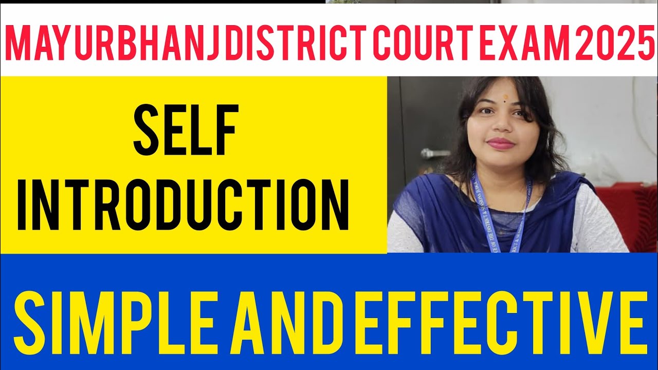 SELF INTRODUCTION, Tell me about yourself. Best interview answers for beginners #districtcourt#exam 