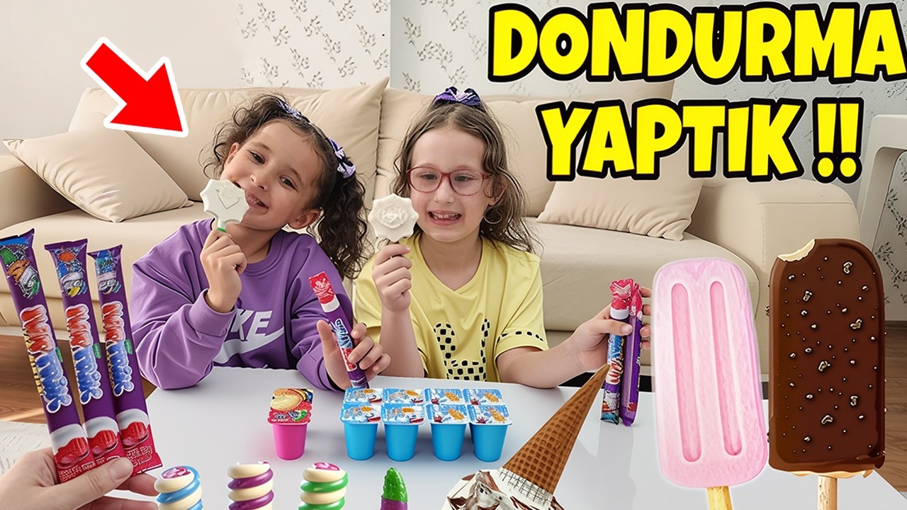 EVDE DONDURMA YAPTIK !! BAHAR VE BANU ALYA ANNESİNDEN DONDURMA İSTEDİ !!