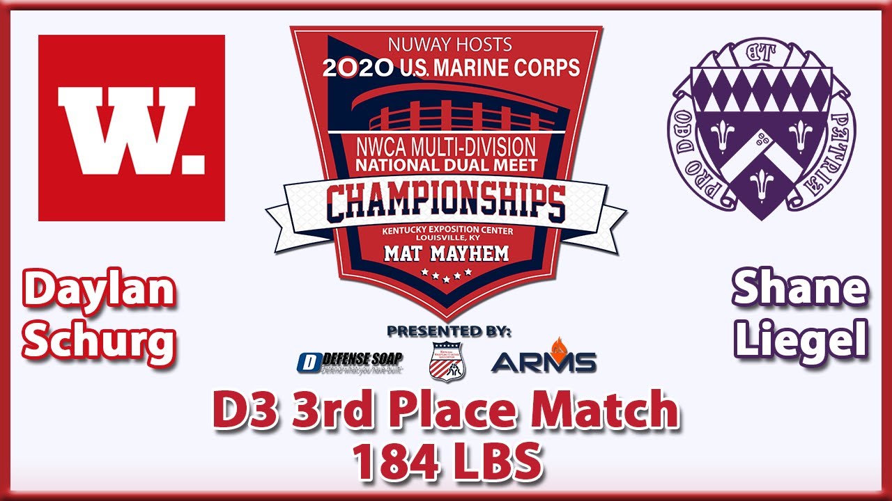 2020 NWCA Multi-Division National Duals | D3 3rd Place | Schurg vs Liegel ( 184 )