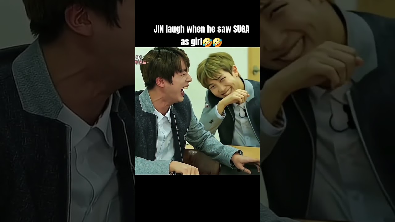 jin laugh 🤣 When he new Suga as girl 😂 #armyxbts #bts_official_bighit#kpopfunny #suga #btsot7forever