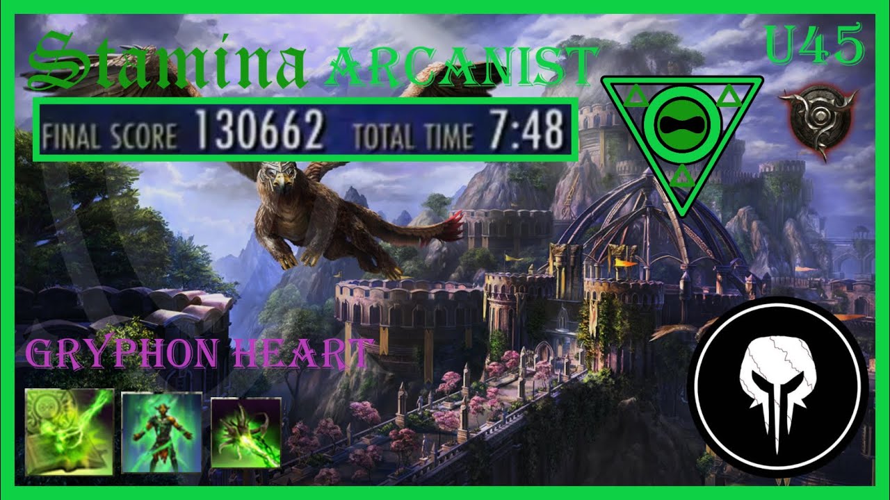 ESO Cloudrest Trifecta 130,6 k Score, Stamina Arcanist Solo Portal POV, Gryphon Heart PS5 EU, U45