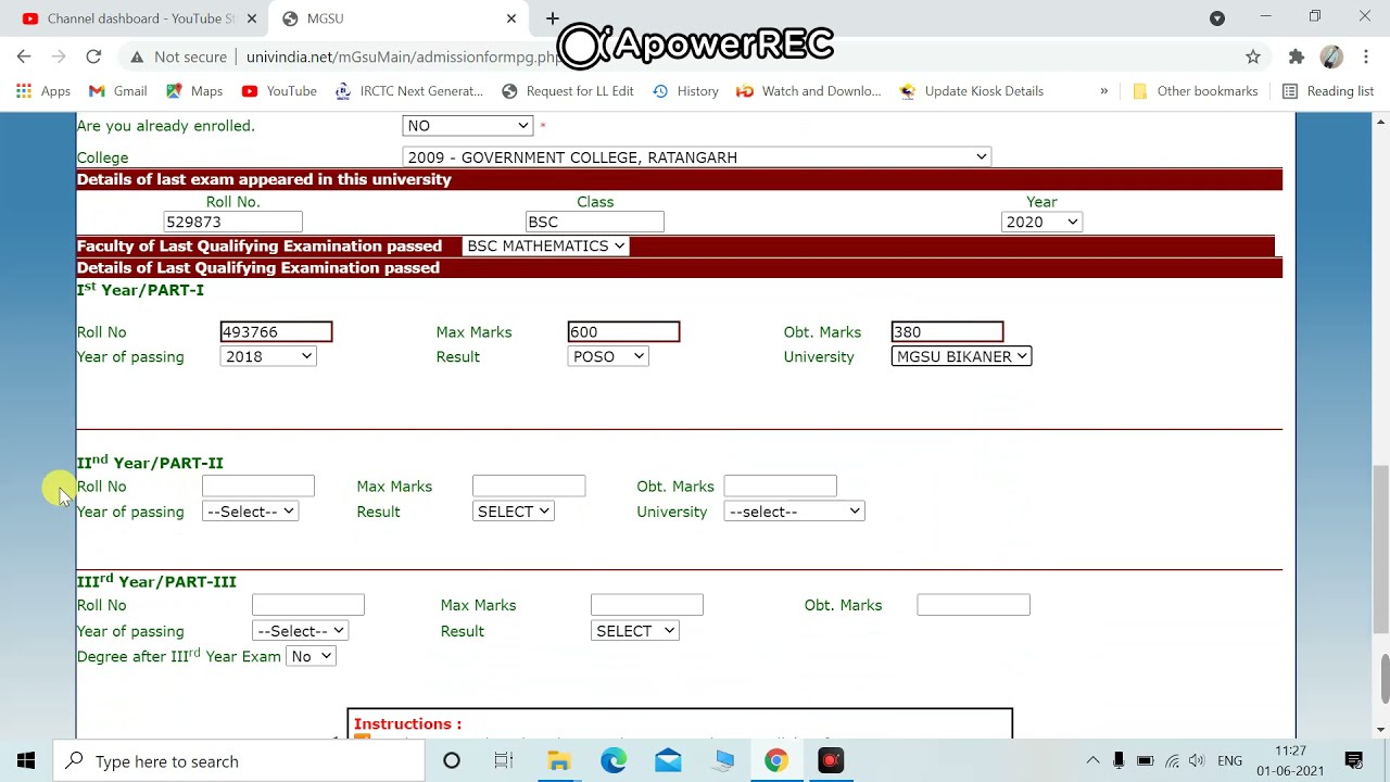 MGSU EXAM FORM 2023 || UG & PG STUDENTS | STEP BY STEP