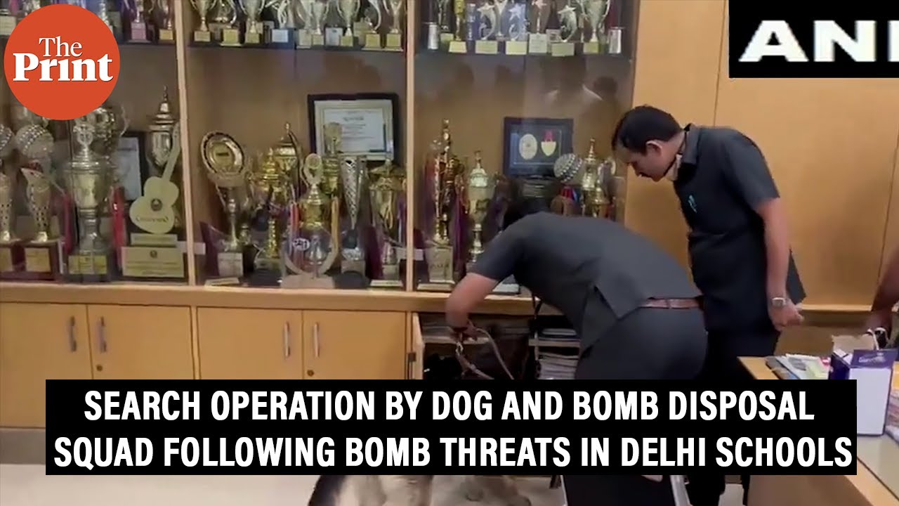 Search operation by Dog and Bomb Disposal Squad following bomb threats in Delhi schools