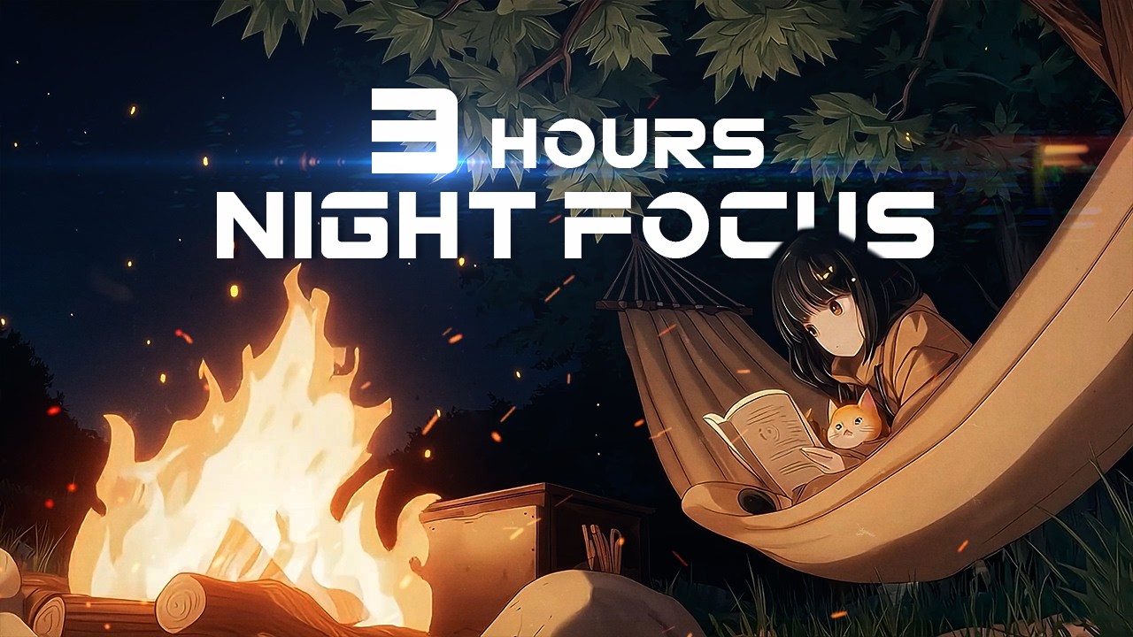Night Forest Study Session 🔥📖 | Campfire Lofi Beats for Reading & Deep Focus (3 Hours)