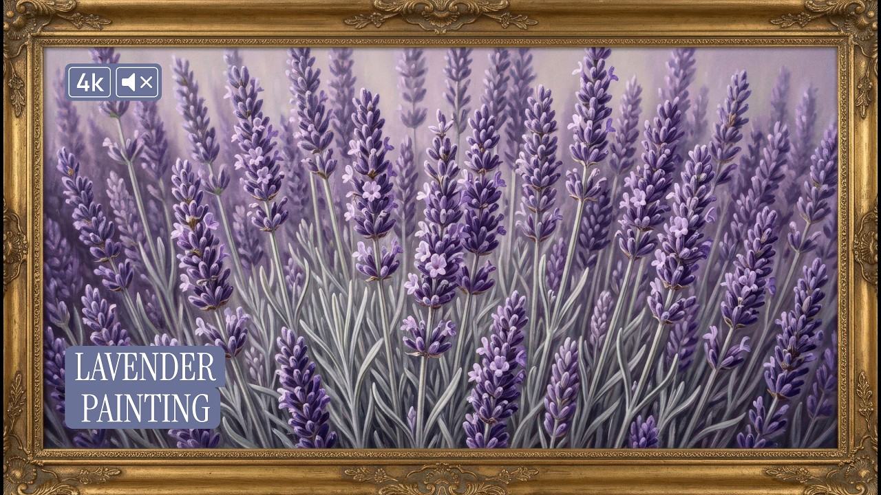 Lavender Painting | 4K Frame TV Art | Relaxing No Music