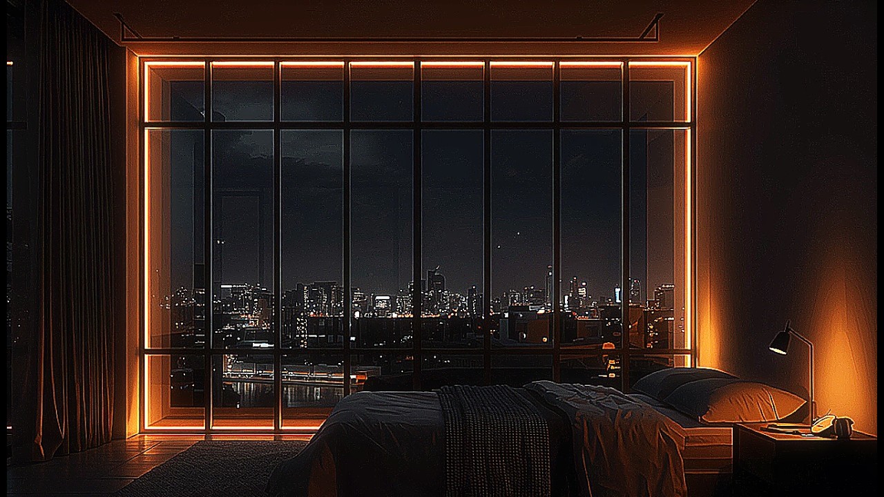 Peaceful and Cozy Night Bedroom with Large Window for Stress Relief