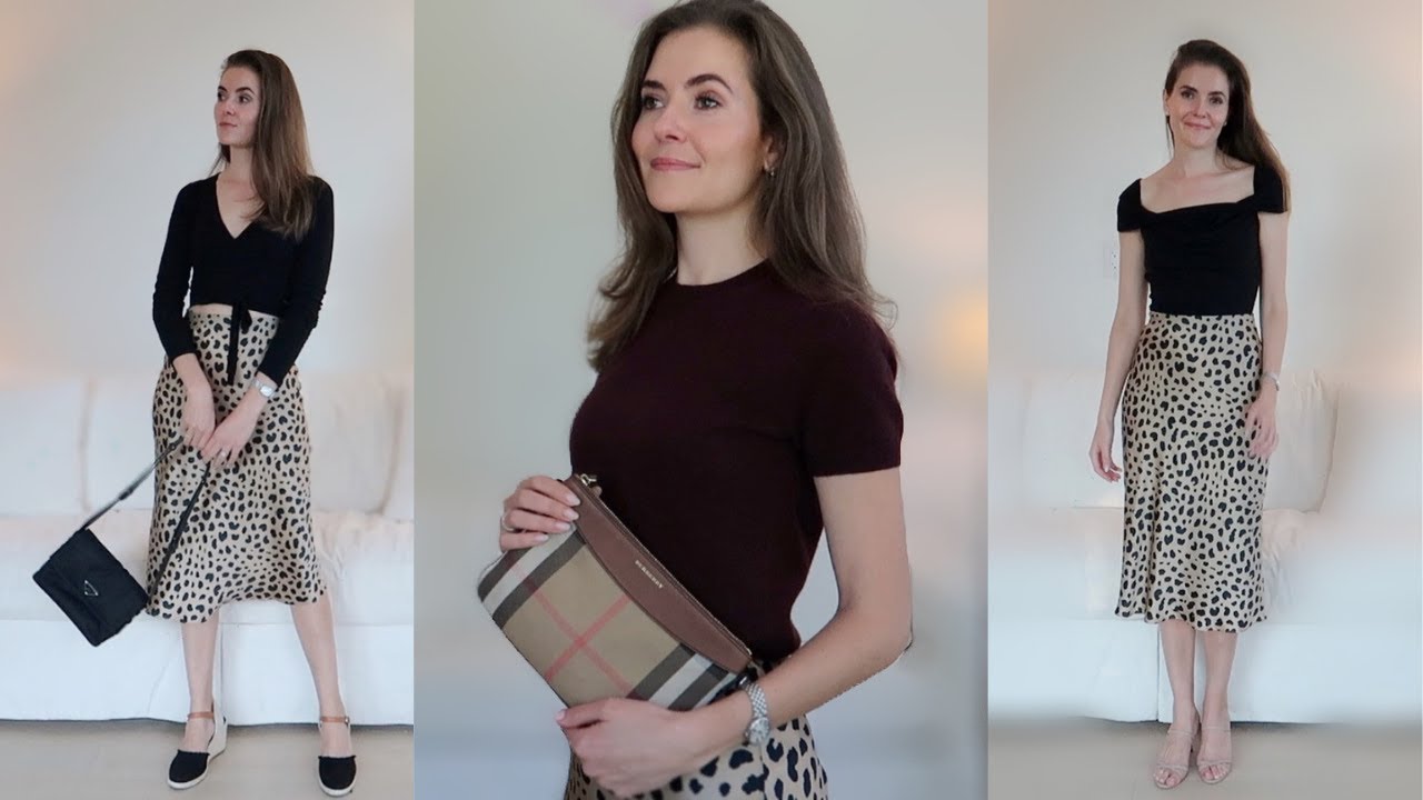 HOW TO STYLE A LEOPARD PRINT SKIRT | 1 ITEM 5 WAYS | animal print, slip skirt, bias cut skirt