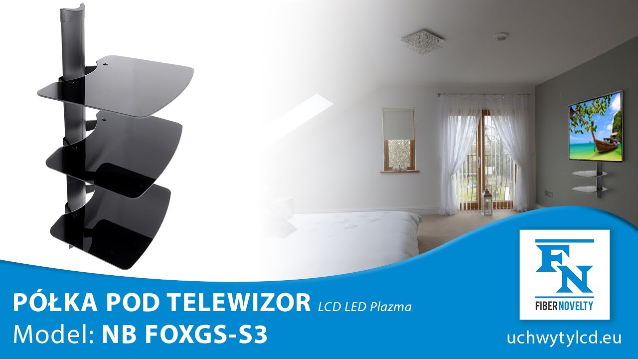 FOXGS-S3 - modułowa p&oacute;łka audio / video / DVD / konsola hartowane szkło
