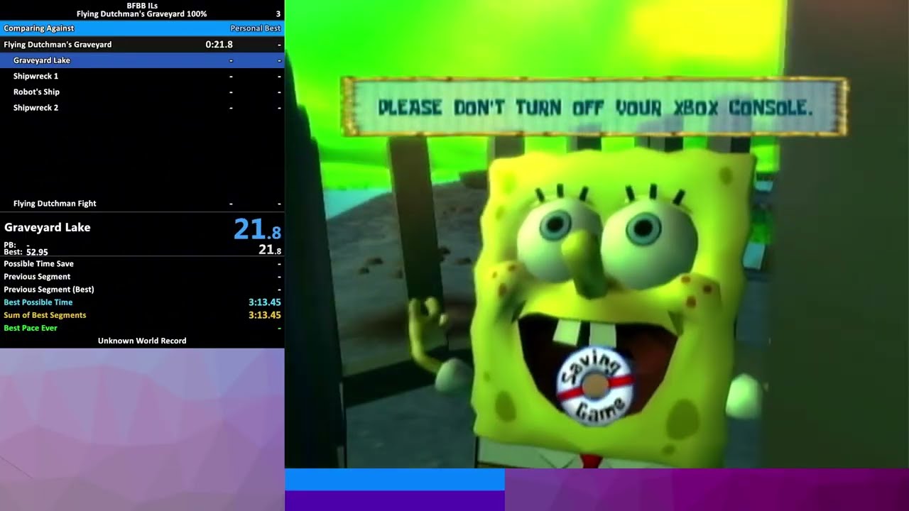 (3:29.433) Flying Dutchman's Graveyard 100% IL World Record - Battle for Bikini Bottom Speedrun