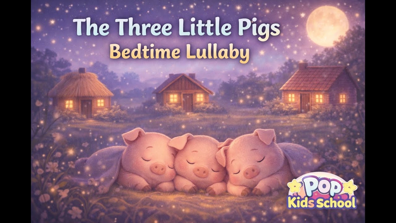 The Three Little Pigs 🐷 Bedtime Lullaby | Gentle Sleep Song for Babies | Pop Kids School