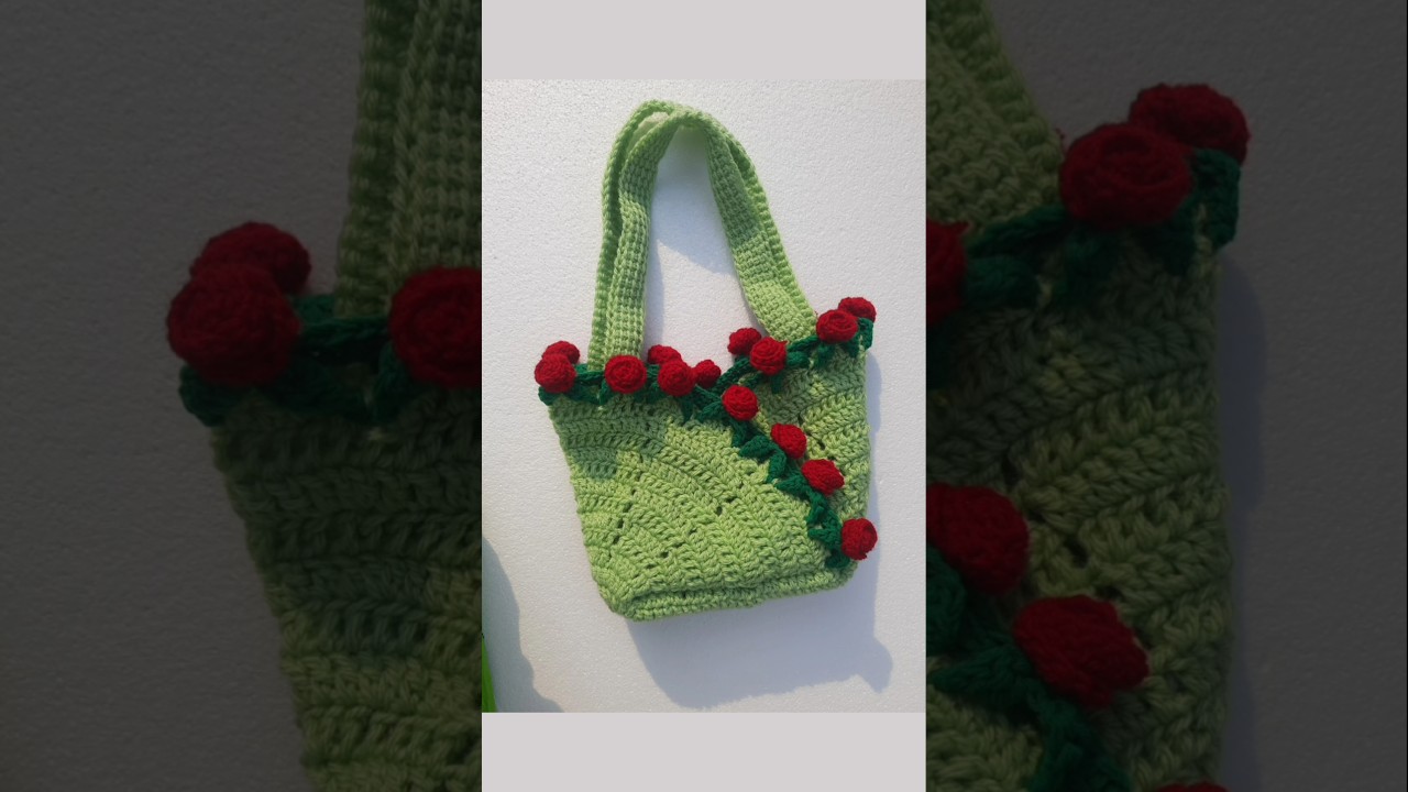 Crochet Rose Bag 🌹 #shorts #tutorial #art#crochet #handmade #bag