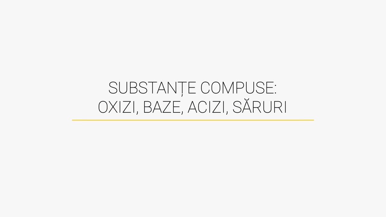 Substanțe compuse: oxizi, baze, acizi, săruri. Manual chimie clasa a VII-a