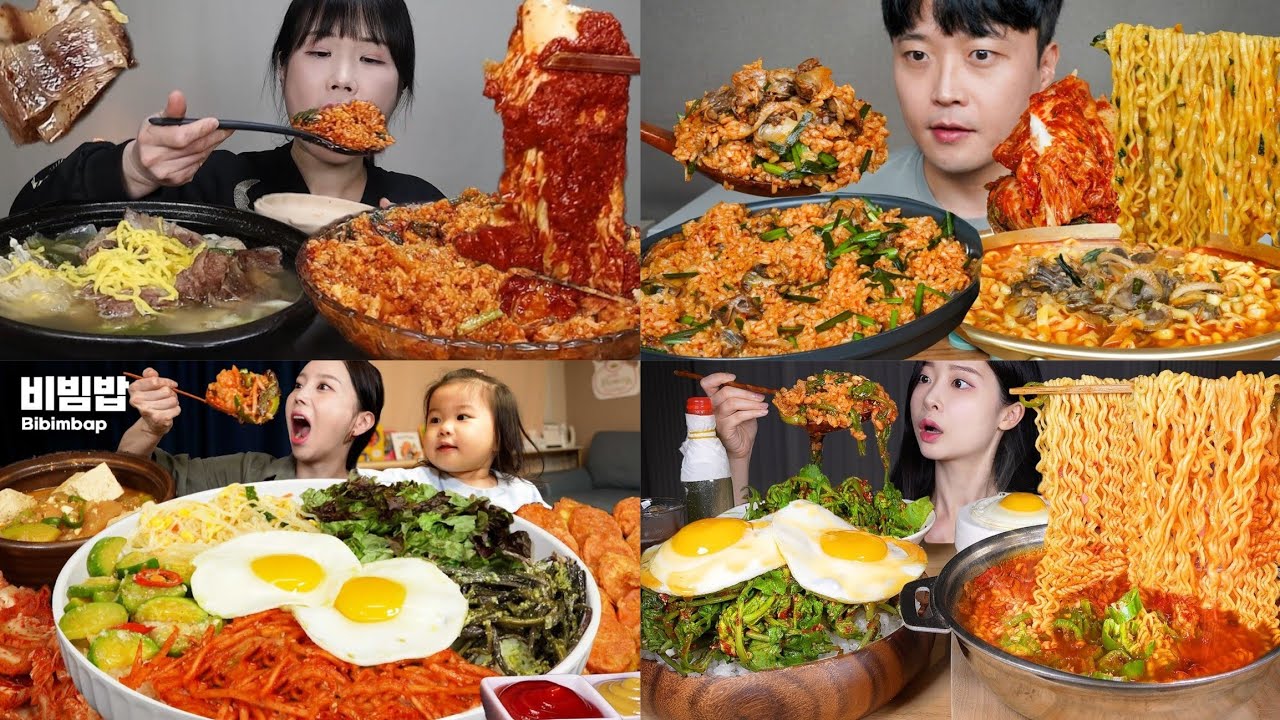 BIBIMBAP *satisfying big bites* mukbang asmr compilation pt.6