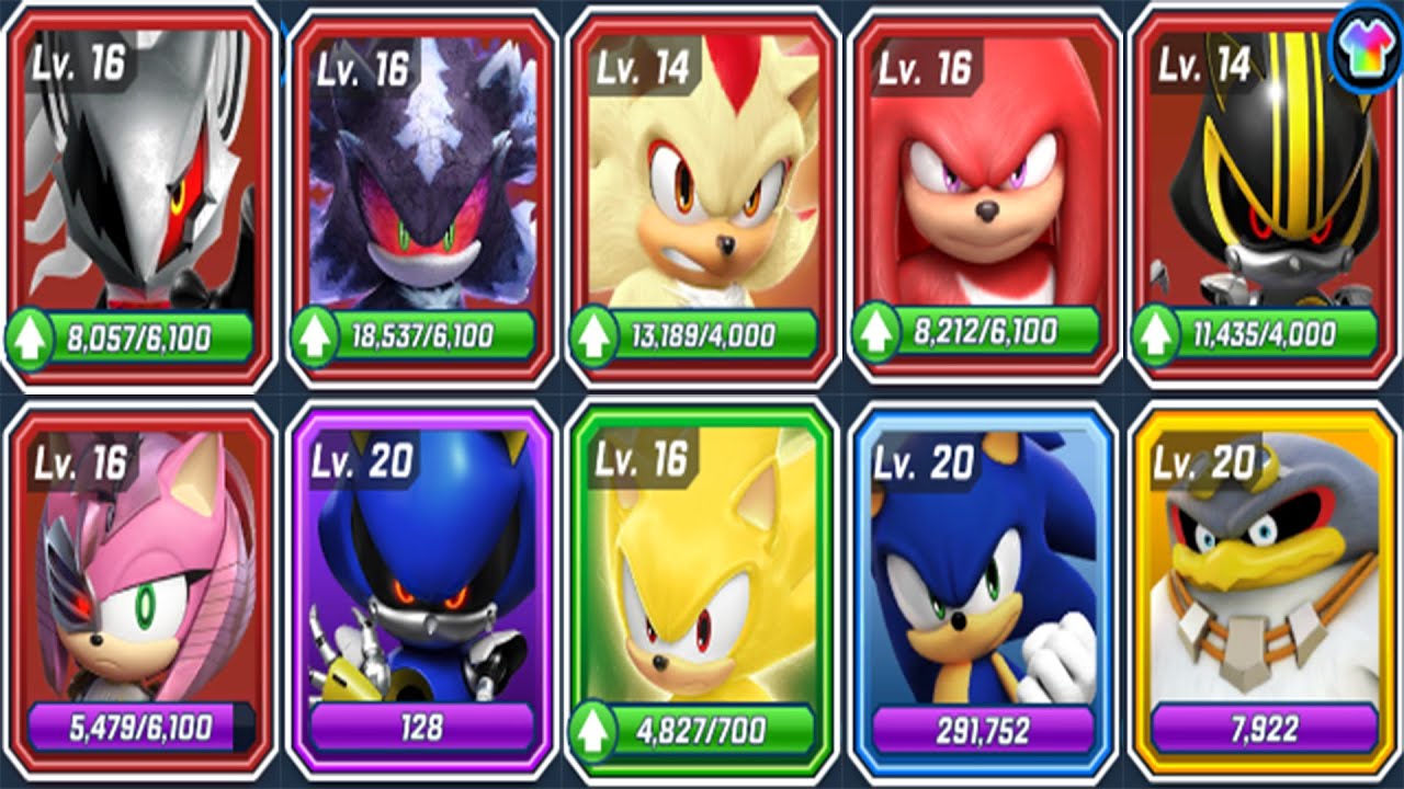 Sonic Forces Speed ​​Battle - Используйте бегунов с высоким уровнем прокачки: Соник, Инфинит, Суп...