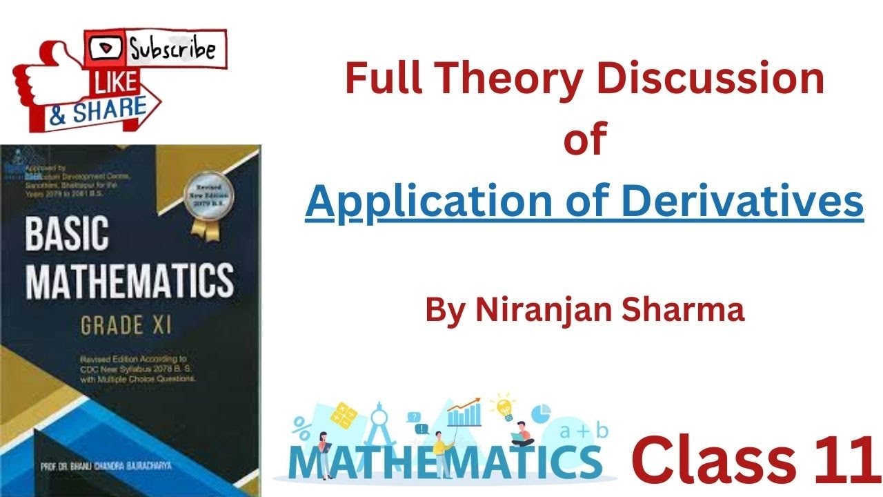 Full Theory Discussion of Application of Derivatives Class 11. (NEB). ||Niranjan Sharma||.